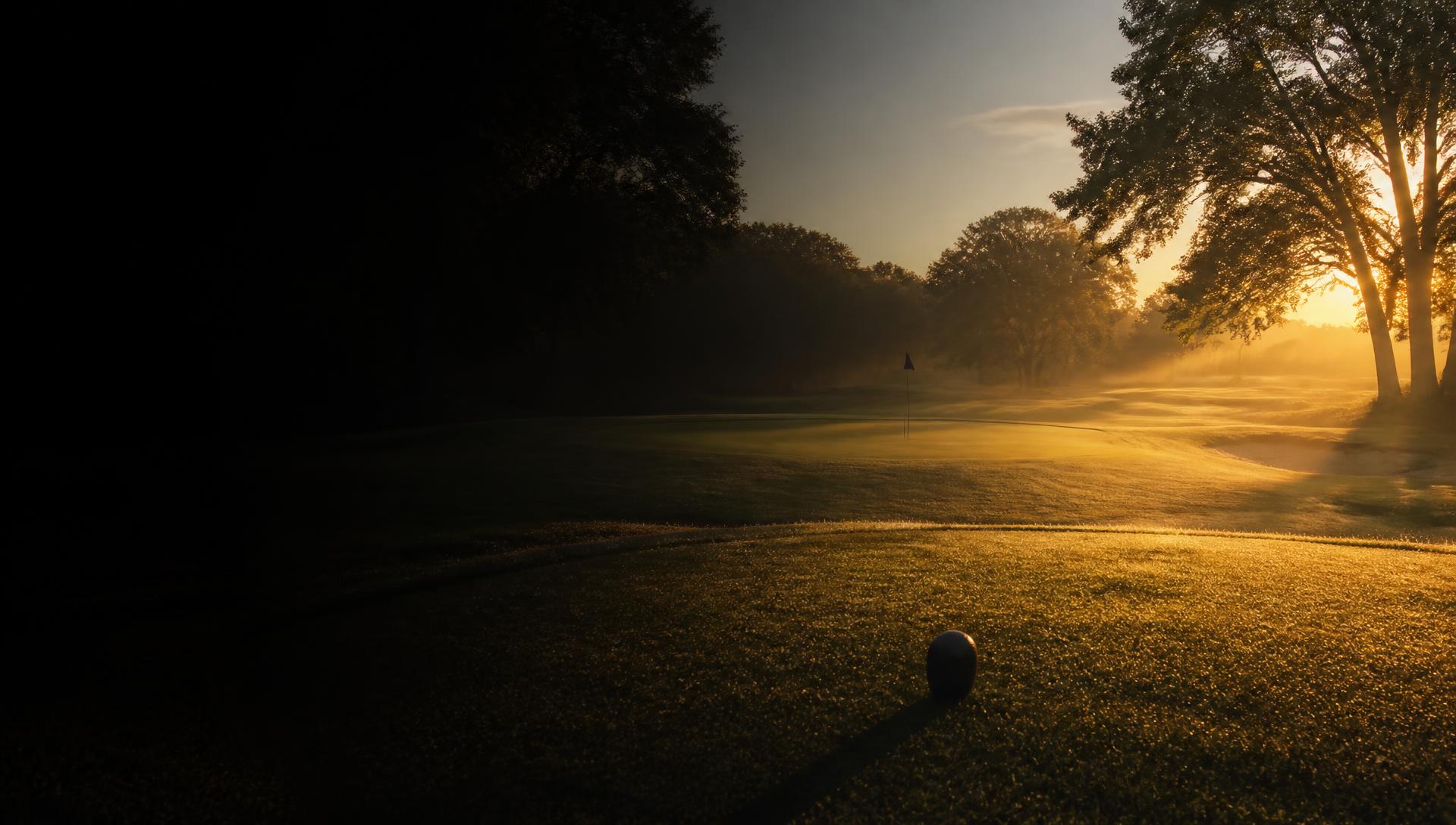 Golf course at sunrise